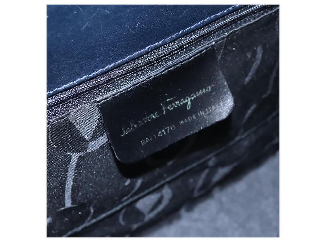 Tote Convertible Vara Bow in pelle Salvatore Ferragamo Small Blu navy - vista 6