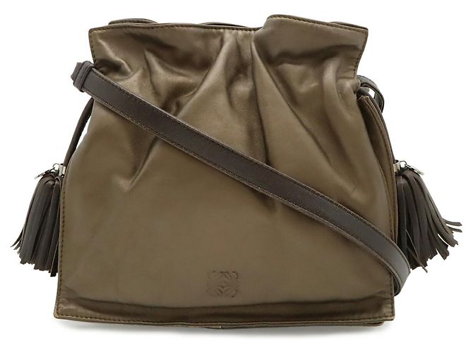 LOEWE Flamenco 22 Borsa a Spalla/Pochette Bronzo Marrone scuro - vista 2