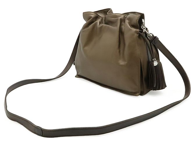 LOEWE Flamenco 22 Borsa a Spalla/Pochette Bronzo Marrone scuro - vista 3
