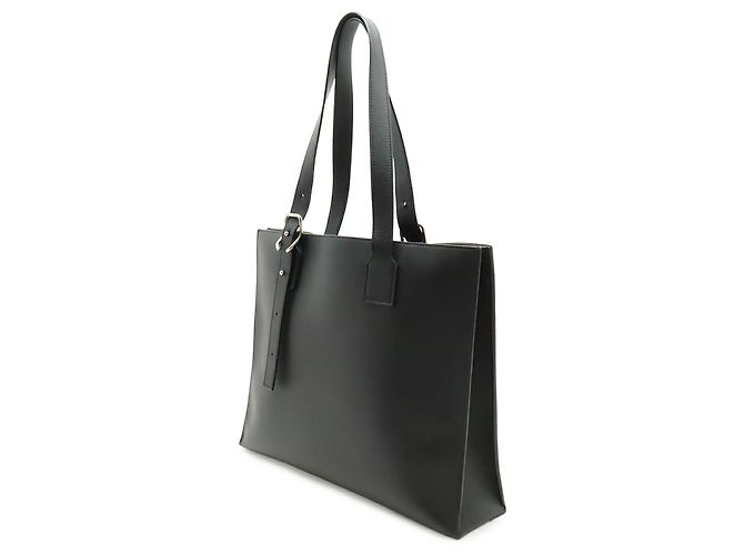 Bolso tote horizontal con hebilla Anagram Loewe Negro Blanco - vista 3
