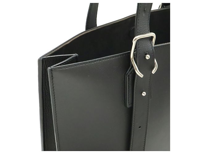 Bolso tote horizontal con hebilla Anagram Loewe Negro Blanco - vista 6