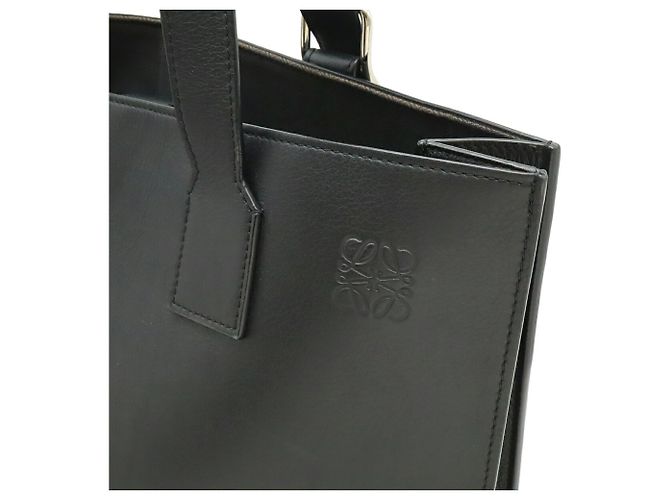 Bolso tote horizontal con hebilla Anagram Loewe Negro Blanco - vista 9