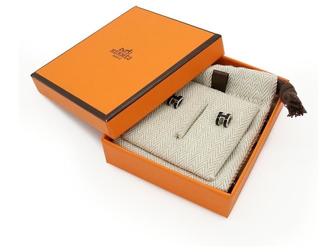 Hermès Pendientes Hermes Mini Pop H Negro Plata - vista 7