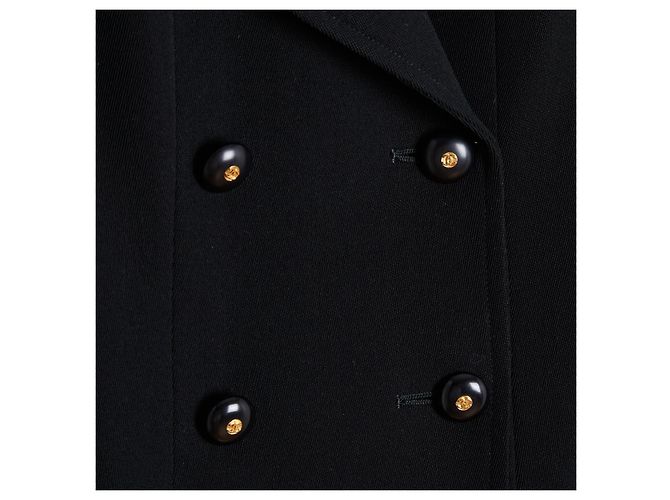 Chanel 1996 Veste Blazer FR38 Double Breasted Botones CC UK10 US6 8 Negro - vista 3