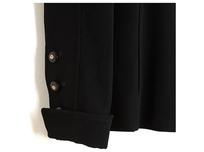 Chanel 1996 Veste Blazer FR38 Double Breasted Botones CC UK10 US6 8 Negro - vista 4