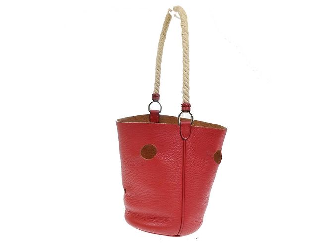 Hermès Hermes Mangeoire Taurillon Clemence Leather PM Rosso - vista 3