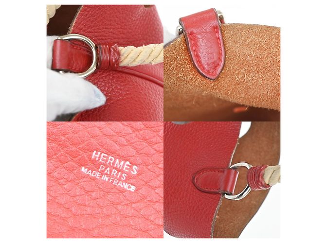Hermès Hermes Mangeoire Taurillon Clemence Leather PM Rosso - vista 6