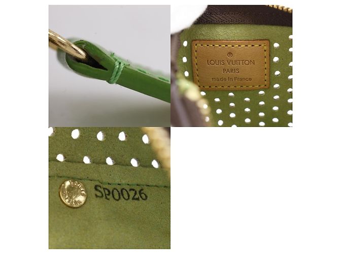 Louis Vuitton Pochette Plate Perforated Monogram Canvas PM Marrone - vista 4