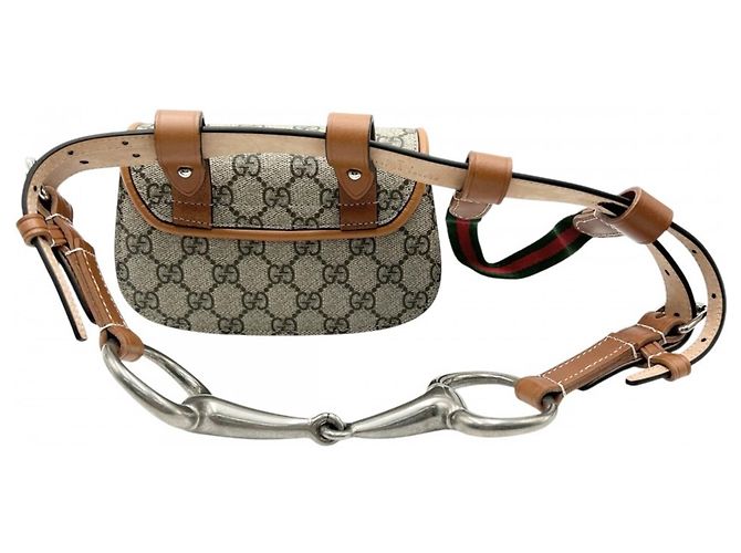 Bamboo Marsupio in bambù da uomo Gucci Marrone Beige - vista 3