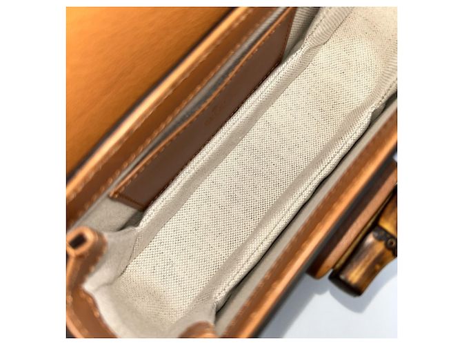 Bamboo Marsupio in bambù da uomo Gucci Marrone Beige - vista 5