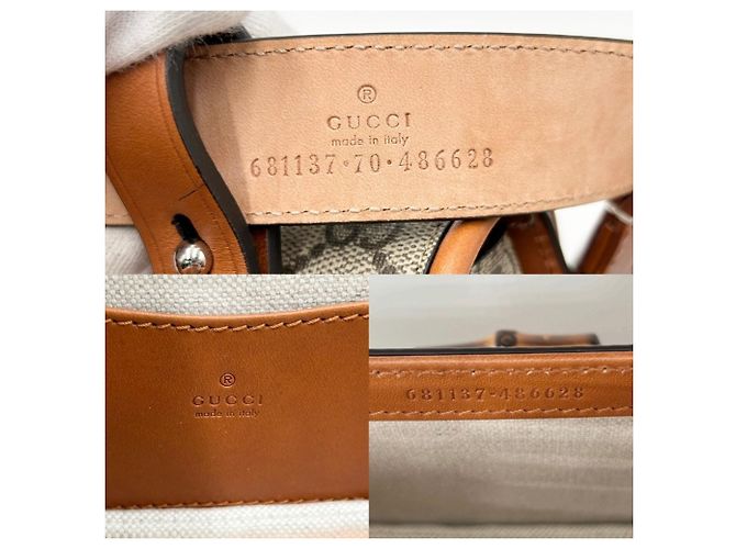 Bamboo Marsupio in bambù da uomo Gucci Marrone Beige - vista 6