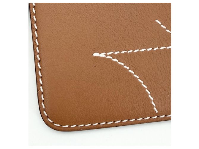 Hermès Tarjetero de cuero marrón Hermes Castaño - vista 5