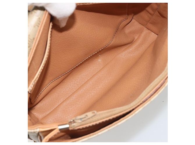 Céline Celine Vintage Macadam Tela e Pelle Beige - vista 5