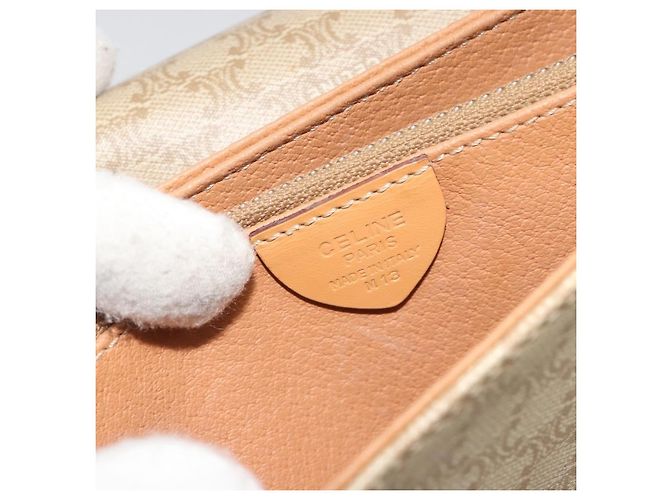Céline Celine Vintage Macadam Tela e Pelle Beige - vista 6