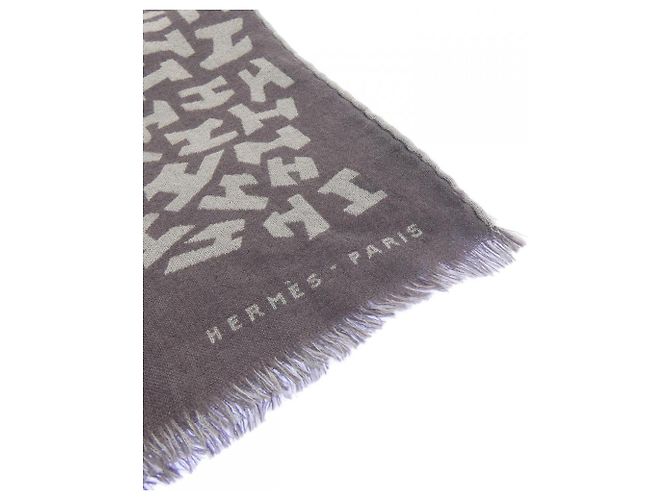 Hermès Hermes Schal aus Kaschmir und Seide Braun Beige - Ansicht 2