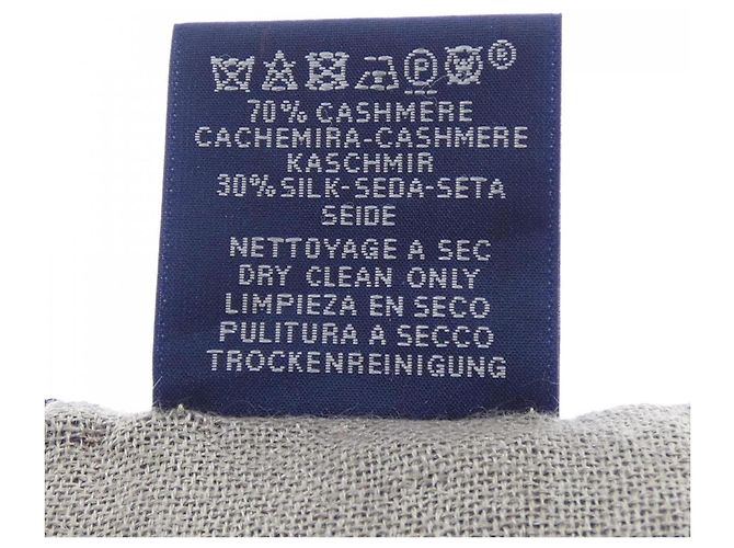 Hermès Hermes Schal aus Kaschmir und Seide Braun Beige - Ansicht 3
