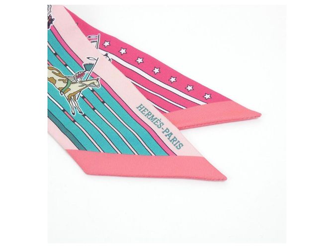 Hermès Sciarpa Twilly Hermes PANI LA SHAR PAWNEE Rosa - vista 2