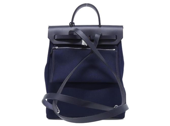 Hermès Hermes Herbag Zip-A-Do Rucksack Blau - Ansicht 2