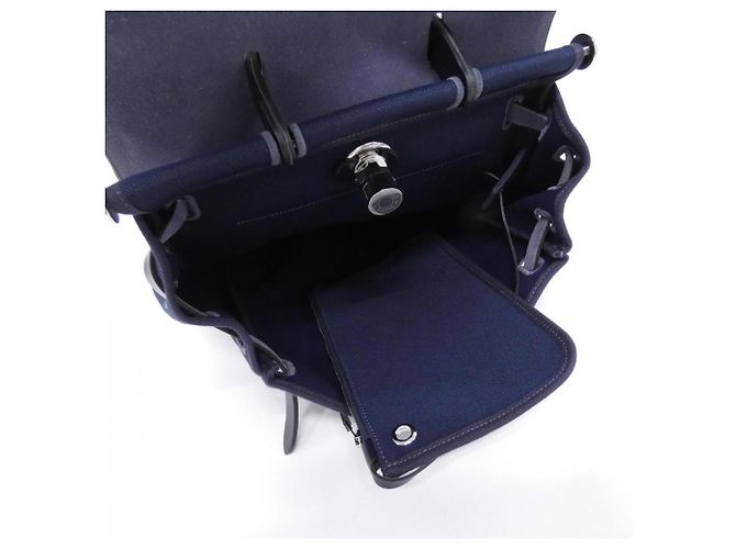 Hermès Hermes Herbag Zip-A-Do Rucksack Blau - Ansicht 7