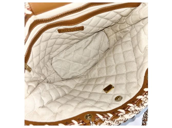 Borsa Tote a Spalla Chanel Beige e Marrone - vista 4