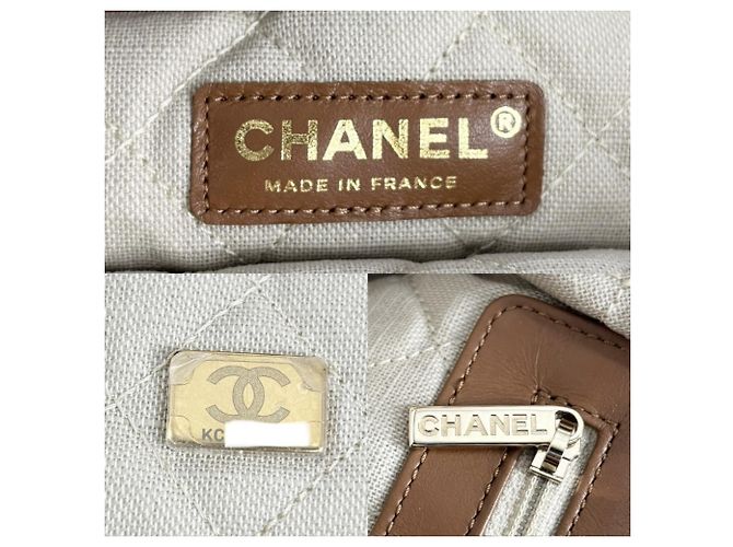 Borsa Tote a Spalla Chanel Beige e Marrone - vista 5