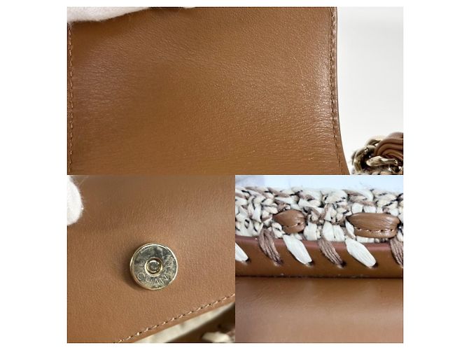 Borsa Tote a Spalla Chanel Beige e Marrone - vista 7