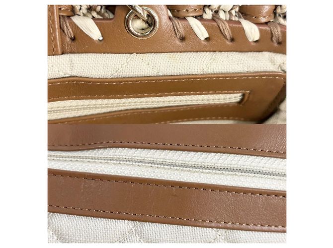 Borsa Tote a Spalla Chanel Beige e Marrone - vista 8