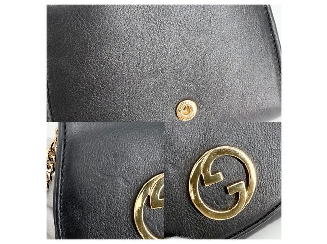 Blondie Gucci Black Leather Chain/Shoulder Wallet Schwarz - Ansicht 6