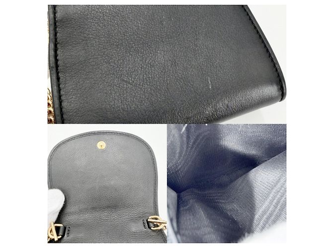 Blondie Gucci Black Leather Chain/Shoulder Wallet Schwarz - Ansicht 7