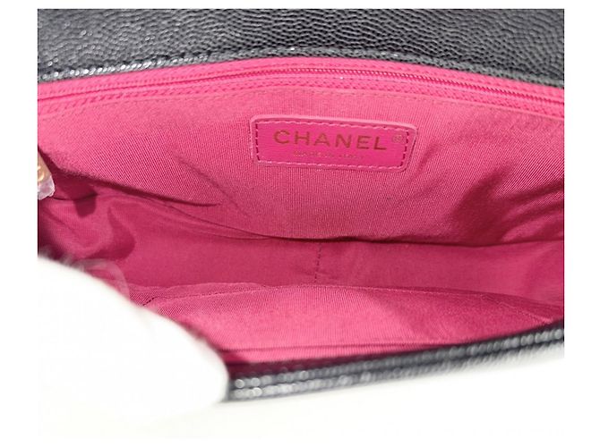 Borsa Chanel in pelle di vitello martellata nera Nero - vista 4