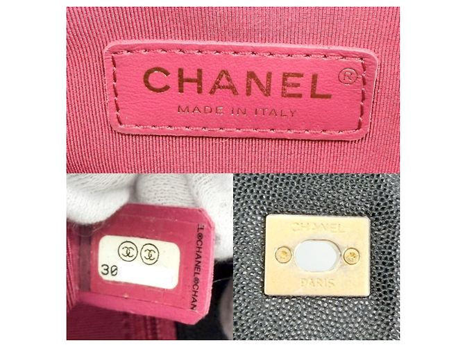 Borsa Chanel in pelle di vitello martellata nera Nero - vista 5