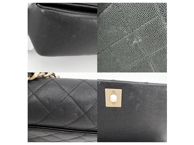 Borsa Chanel in pelle di vitello martellata nera Nero - vista 6