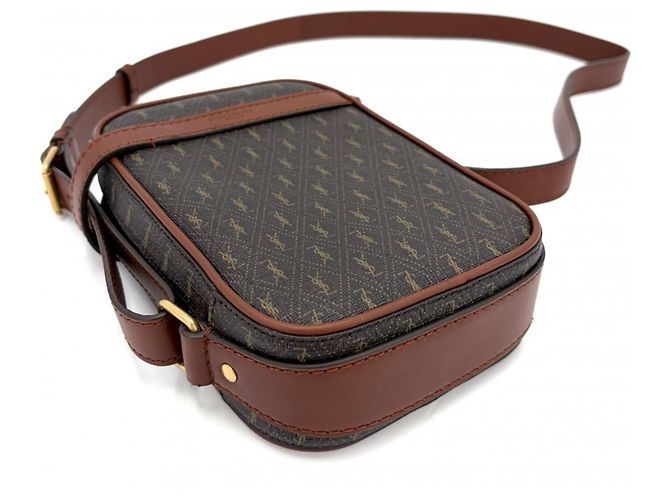 Borsa a tracolla in pelle marrone Saint Laurent - vista 3