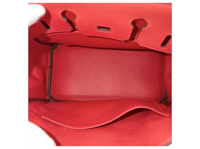 Hermès Borsa Hermes Birkin 25 Rosso - vista 4