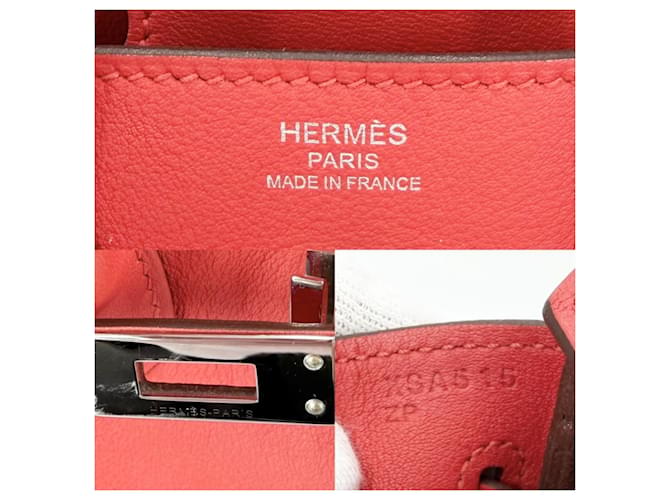 Hermès Borsa Hermes Birkin 25 Rosso - vista 5