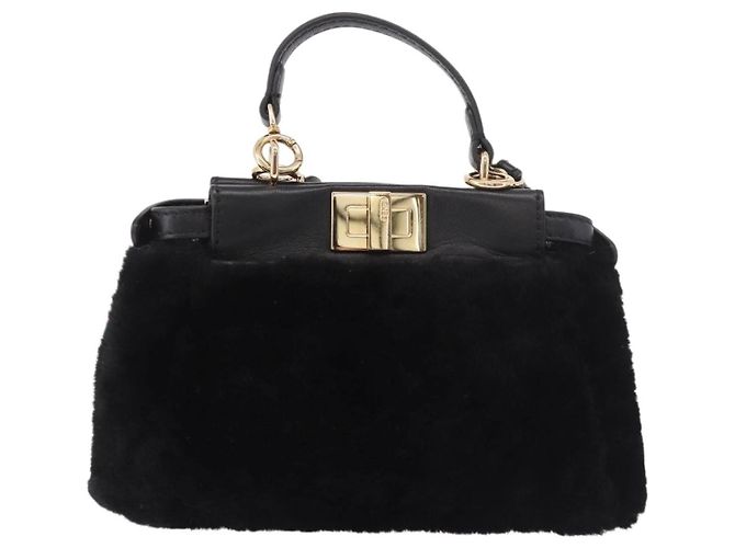 Fendi Peekaboo Pelliccia Micro Nero - vista 2
