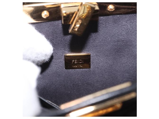 Fendi Peekaboo Pelliccia Micro Nero - vista 6