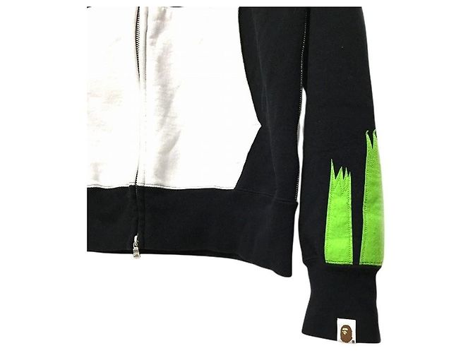 Autre Marque A Bathing Ape (Bape) Panda Zip-Up Hoodie Schwarz Weiß Grün - Ansicht 3