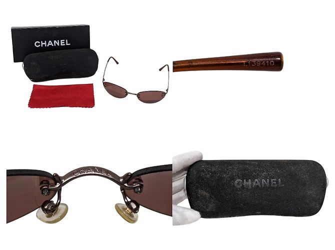 Gafas de sol Chanel 4003 sin montura marrón Castaño - vista 8