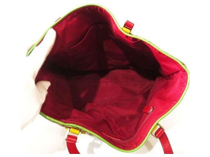 Christian Dior Borsa Tote Rasta Monogram Marrone Rosso Verde Giallo - vista 5