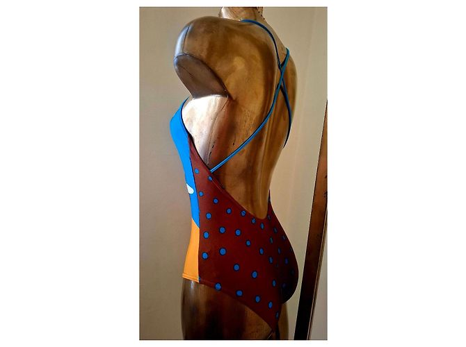 Autre Marque Bañador de una pieza Roberta Mare con estampado para mujer Castaño Blanco Azul Naranja - vista 13