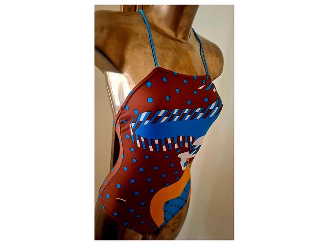 Autre Marque Bañador de una pieza Roberta Mare con estampado para mujer Castaño Blanco Azul Naranja - vista 17