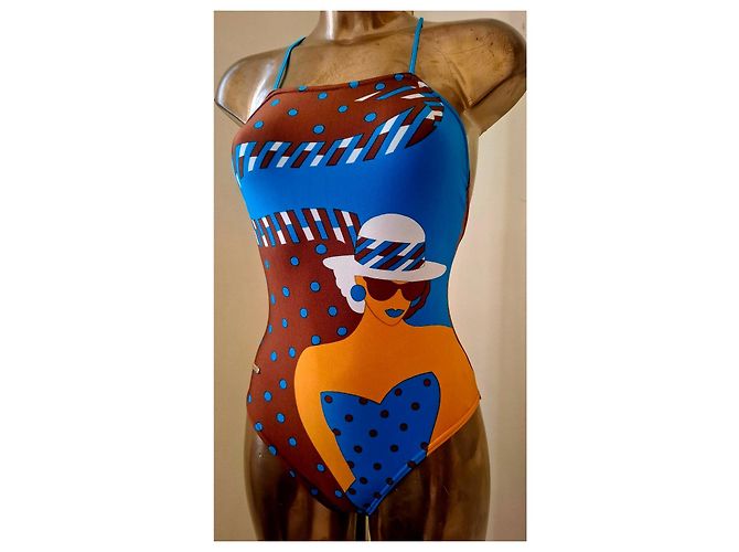 Autre Marque Bañador de una pieza Roberta Mare con estampado para mujer Castaño Blanco Azul Naranja - vista 5
