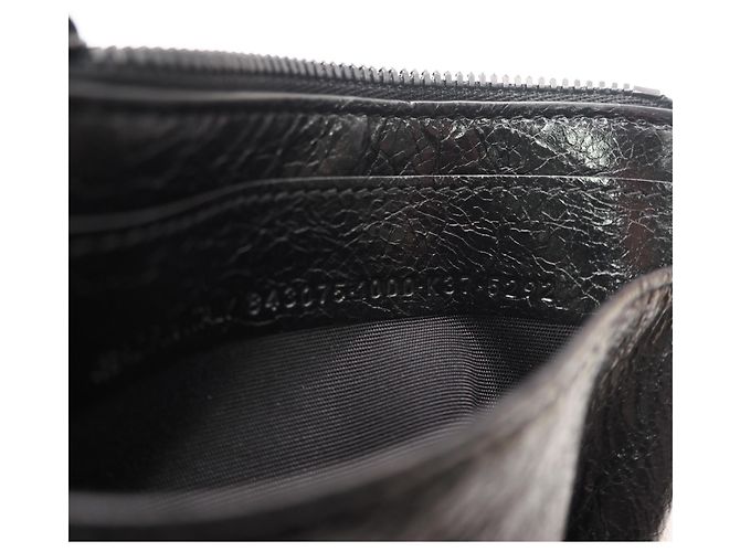 Everyday Balenciaga Monaco Leder-Kompaktgeldbörse Schwarz - Ansicht 12
