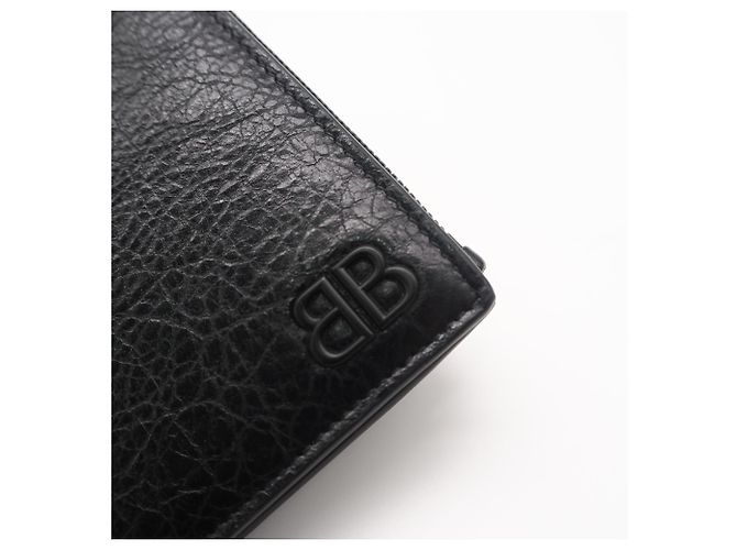 Everyday Balenciaga Monaco Leder-Kompaktgeldbörse Schwarz - Ansicht 4