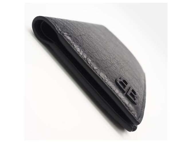 Everyday Balenciaga Monaco Leder-Kompaktgeldbörse Schwarz - Ansicht 8