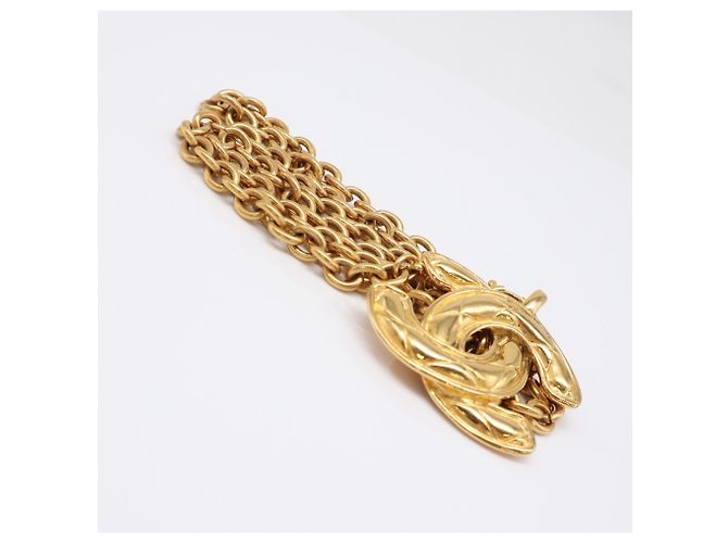 Collana con pendente Chanel Matelassé Gold D'oro - vista 7