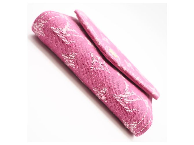 Cartera Victorine Monogram Denim Louis Vuitton Rosa Fucsia - vista 6