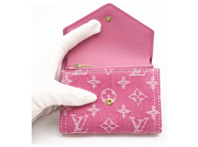 Cartera Victorine Monogram Denim Louis Vuitton Rosa Fucsia - vista 9