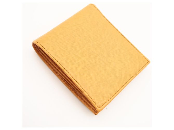 Prada Saffiano Leather Bi-Fold Wallet Orange - view 2